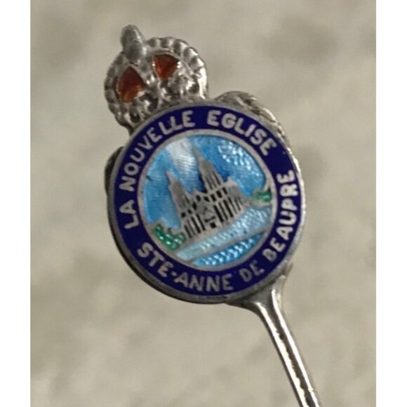 Sterling Silver Souvenir Spoon La Nouvelle Eglise Ste-Anne De Beaupre Canada - Picture 7 of 9